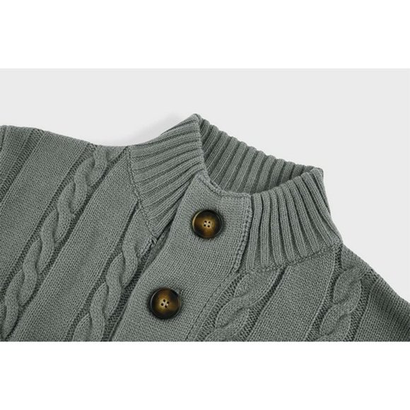 men's Cardigan Sweater Button Down - Grey - Picture 5 of 7